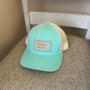 Life's a Barn Aqua and Cream Hat